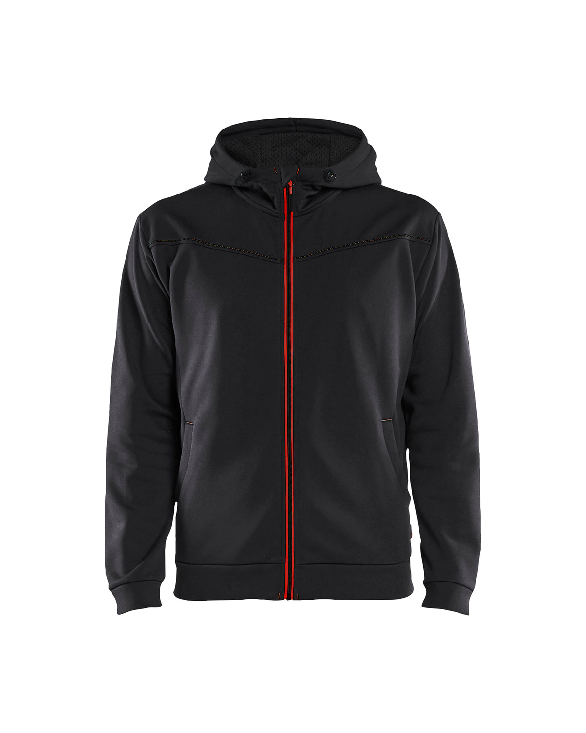 Hooded Sweatshirt met Rits 3363 - Zwart/Rood