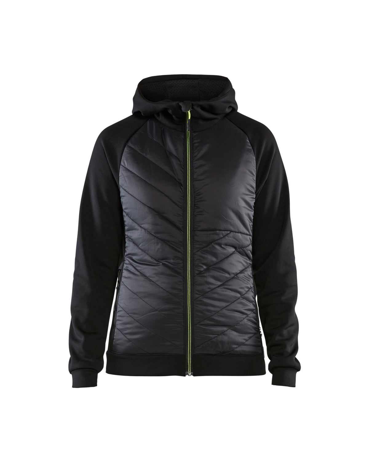Hooded Hybride Sweatshirt Dames 3464 - Zwart/High Vis Geel