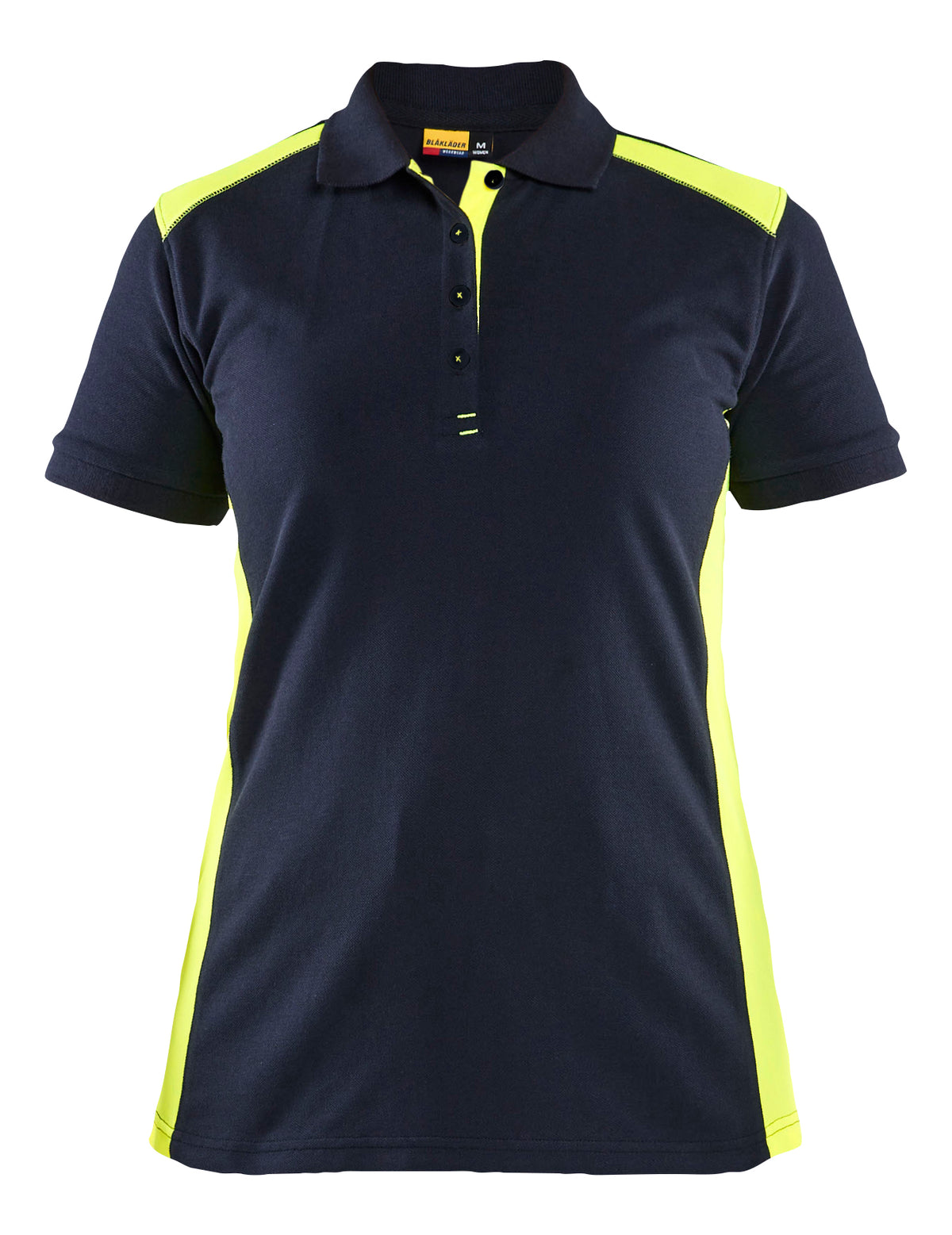 Poloshirt Dames 3390 - Donker marineblauw/High Vis Geel