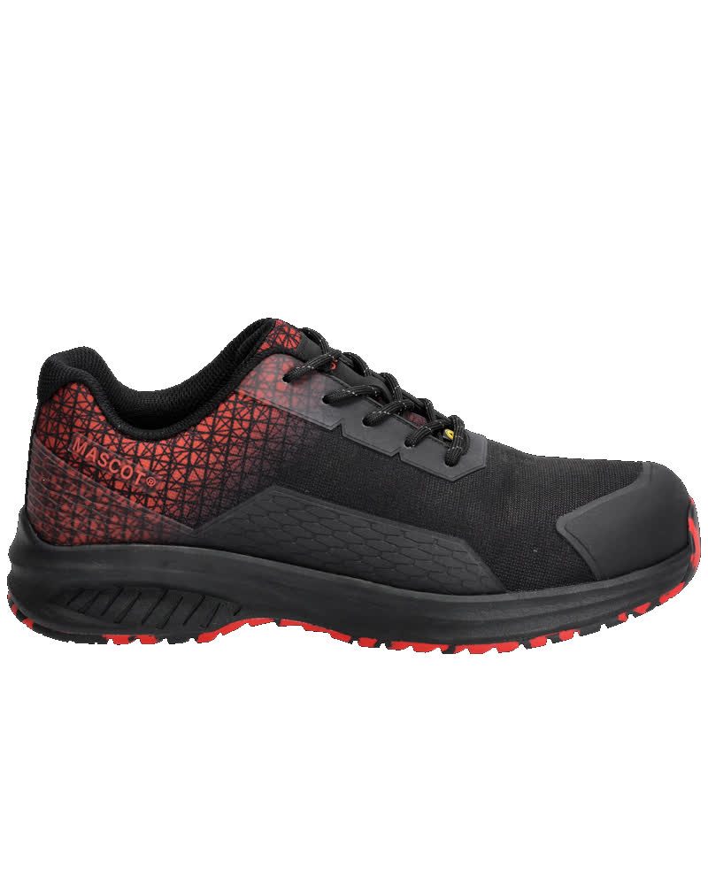 Lage veiligheidsschoenen S3S F1500 - 09202 - zwart/signaalrood