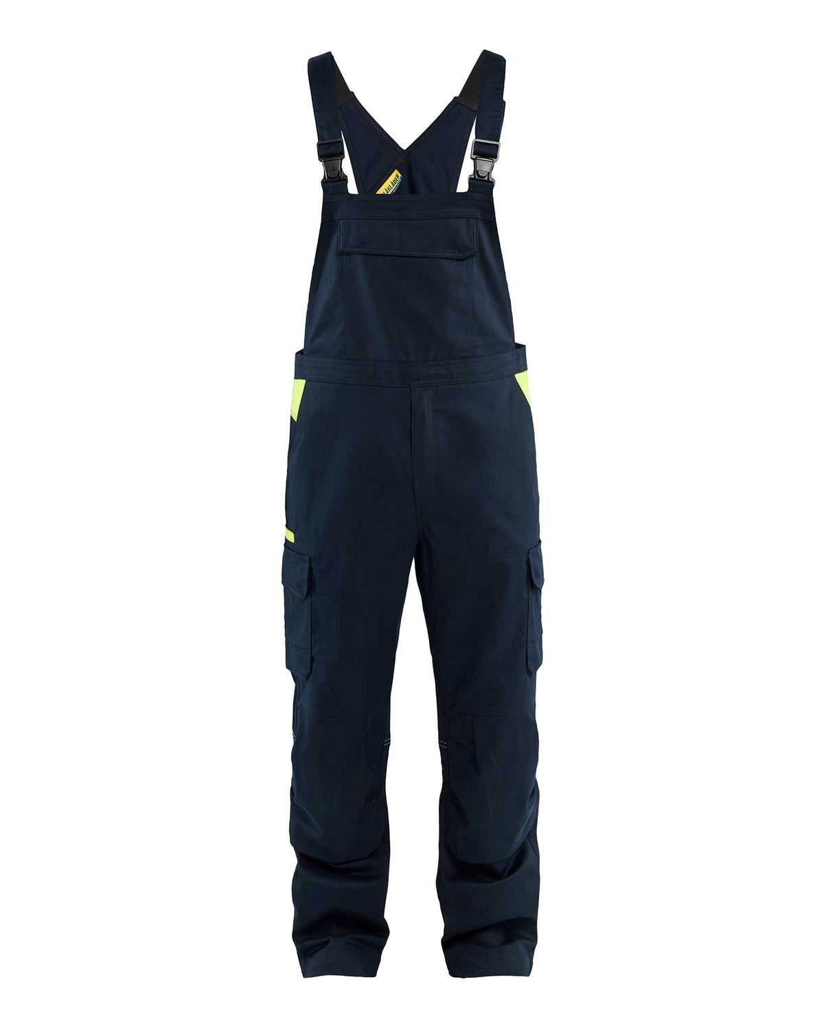 Bretelbroek Industrie Stretch 2644 - Donker marineblauw/High Vis Geel