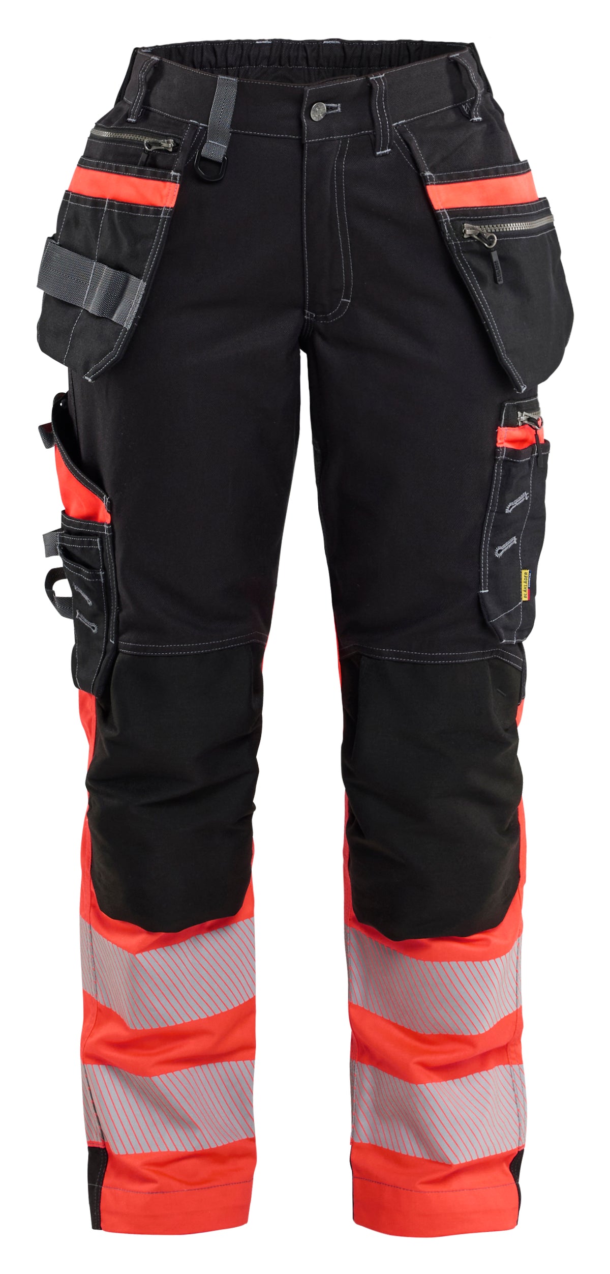 High-Visibility Werkbroek Dames 7196 - Zwart/High Vis Rood