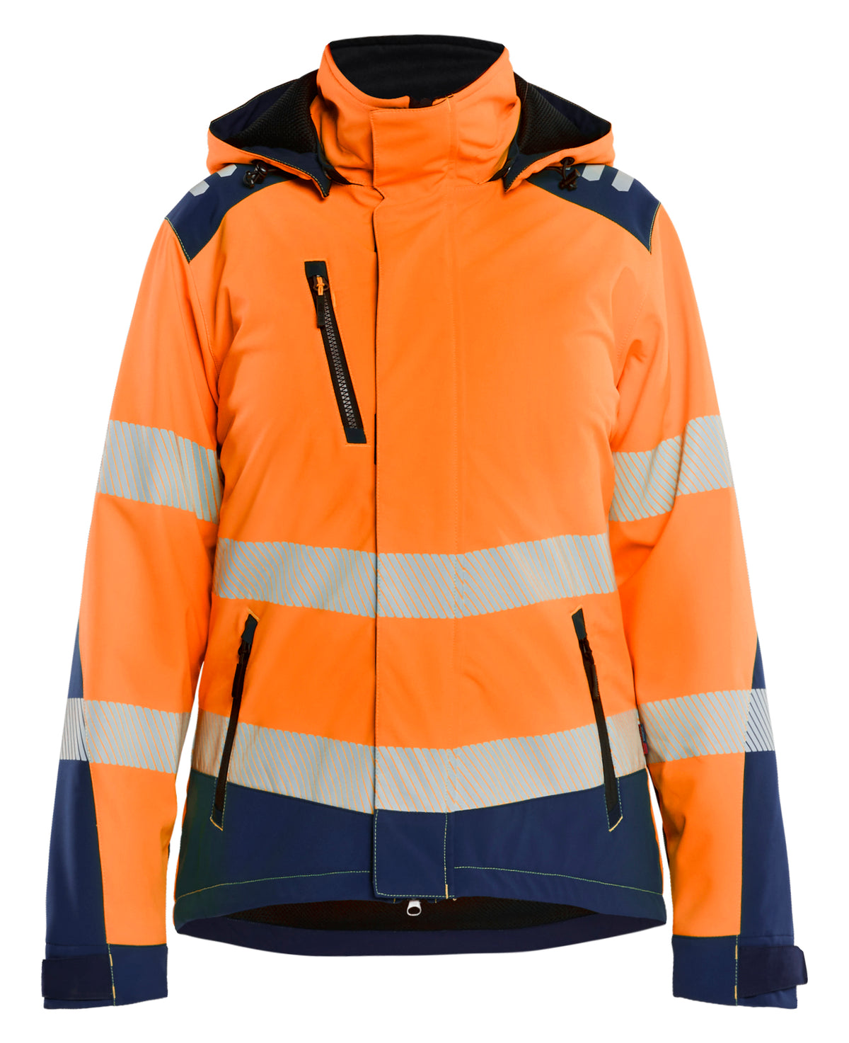 Softshell Winterjas High-Visibility 4401 Dames - High Vis Oranje/Marineblauw
