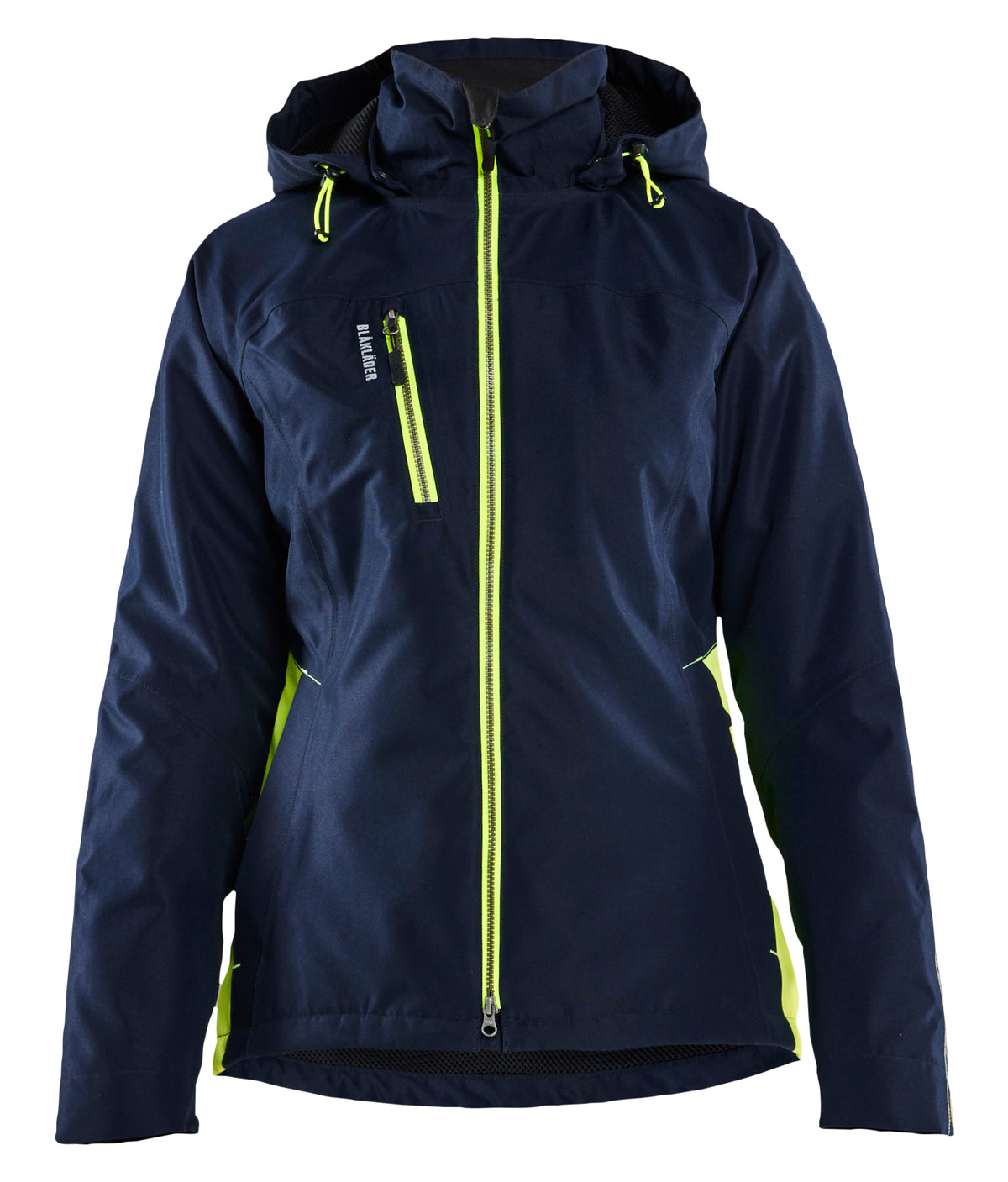 Lichtgewicht winterjas Dames 4972 - Donker marineblauw/High Vis Geel