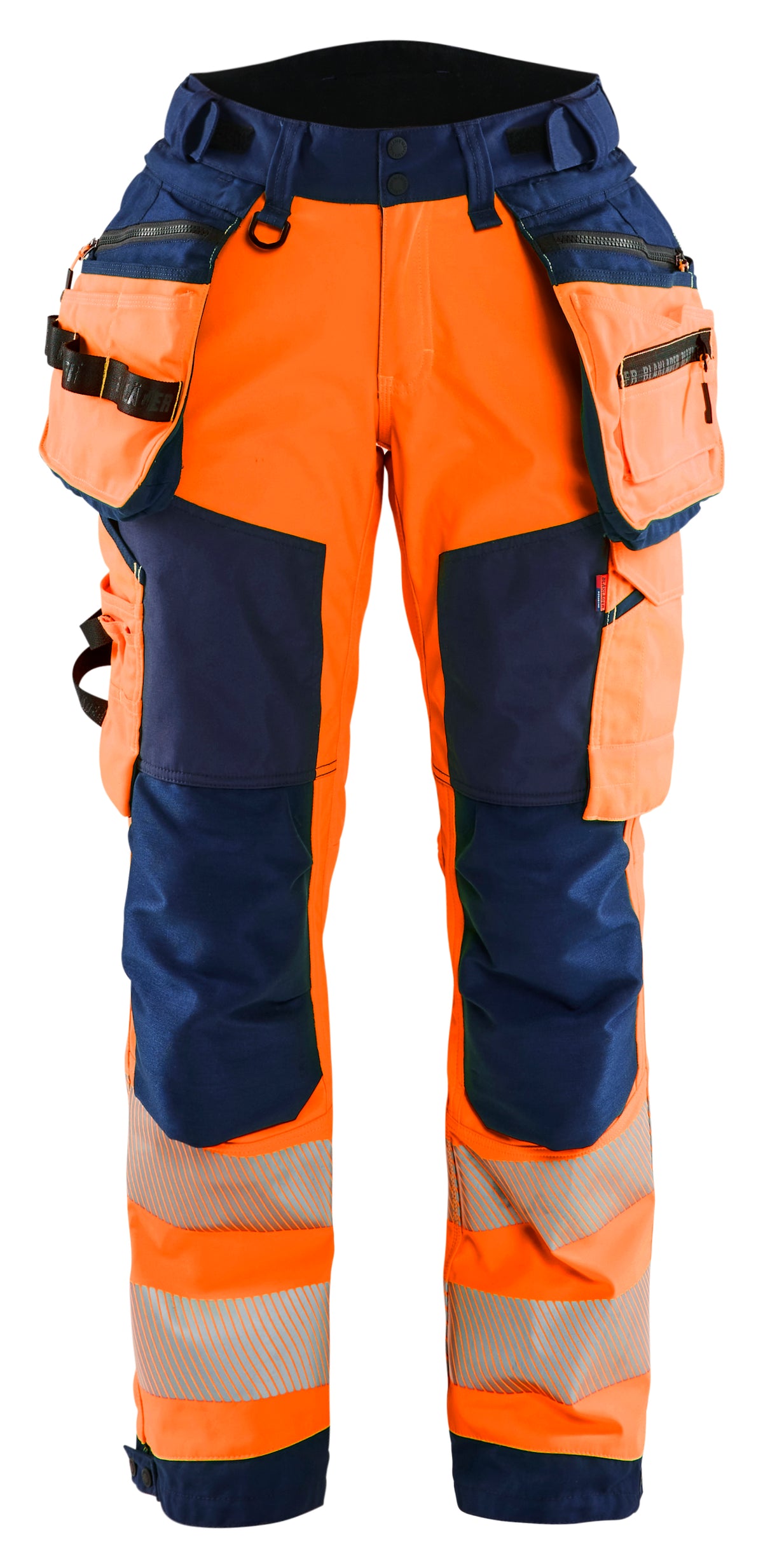 High-Visibility Werkbroek Dames 7118 - High Vis Oranje/Marineblauw