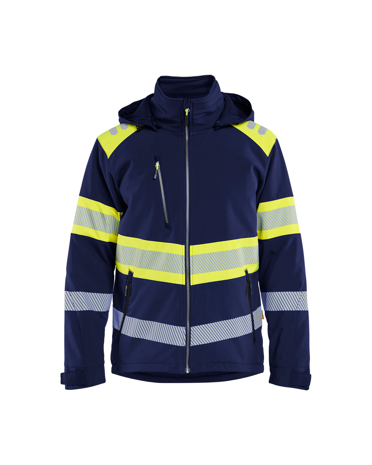 High-Visibility Softshell Jack 4489 - Marine/High Vis Geel