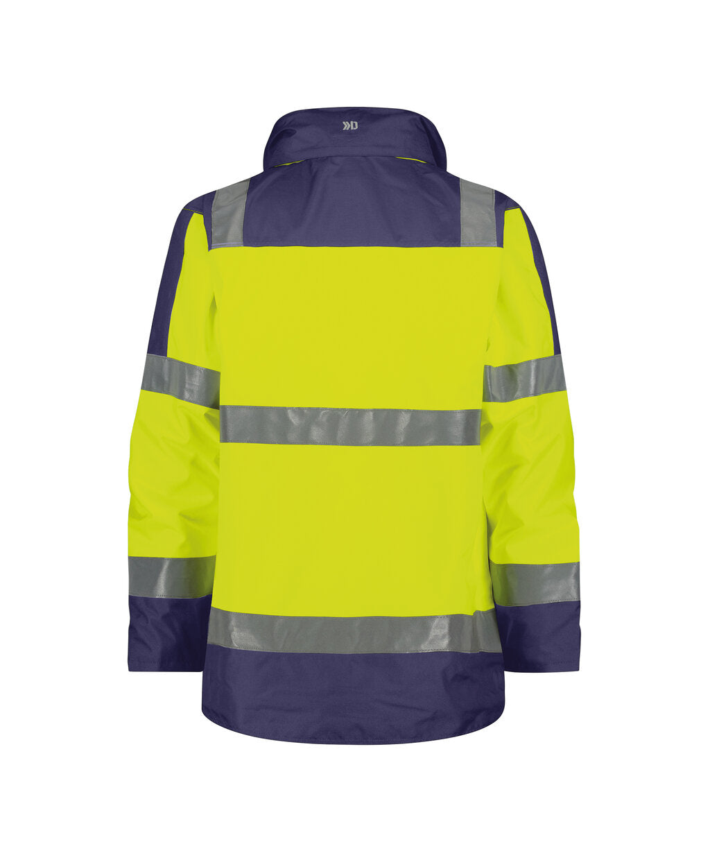 High-Visibility Parka Atlantis - Fluogeel/Marineblauw