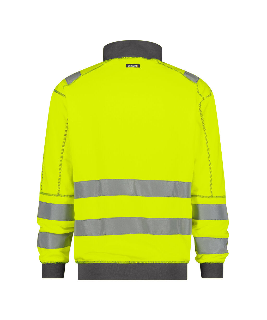 High-Visibility sweater Denver - Fluogeel/Cementgrijs
