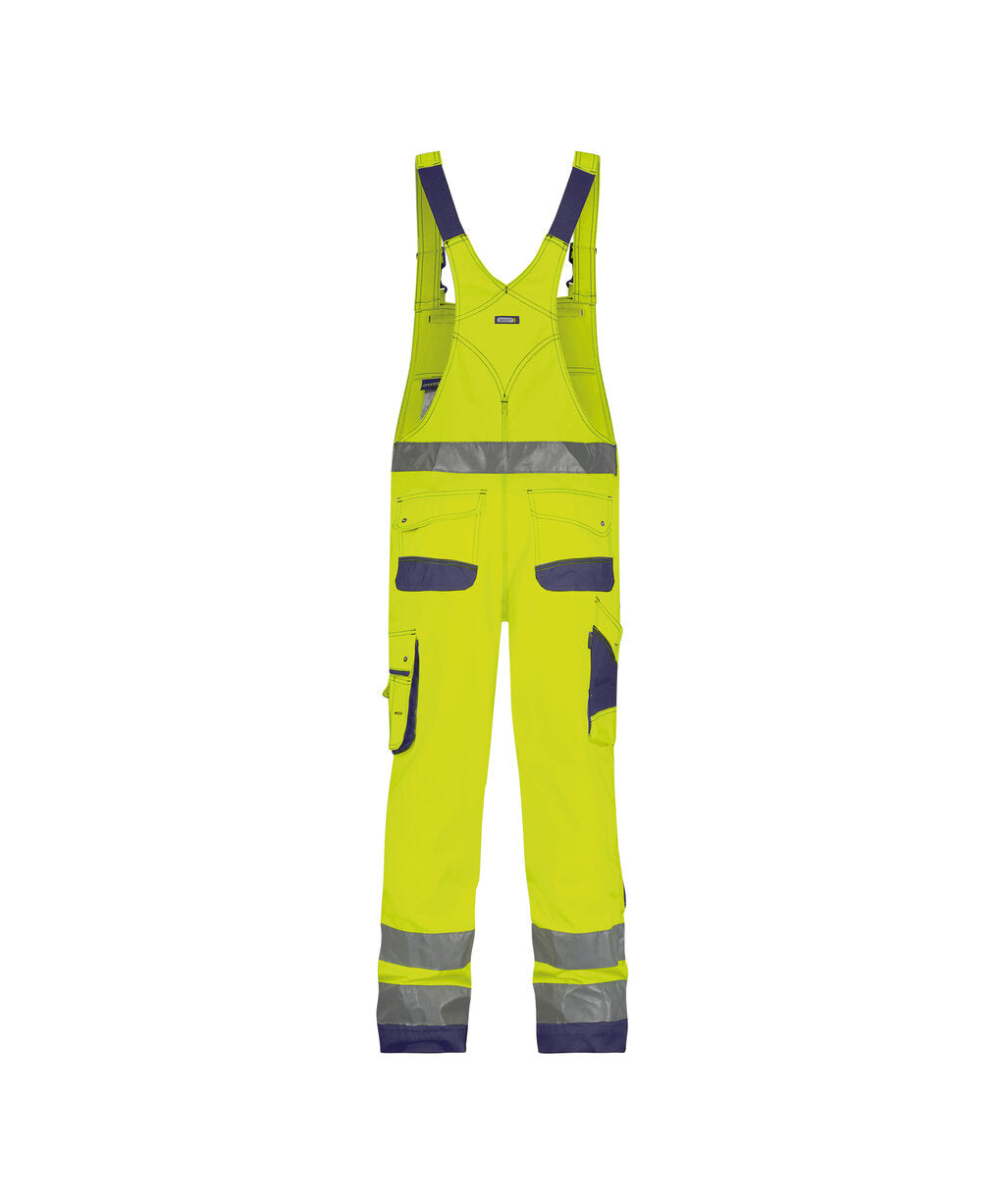 High-Visibility bretelbroek Malmedy - Fluogeel/Marineblauw
