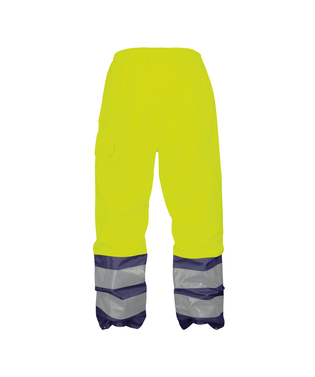 High-Visibility regenbroek Sola - Fluogeel/Marineblauw