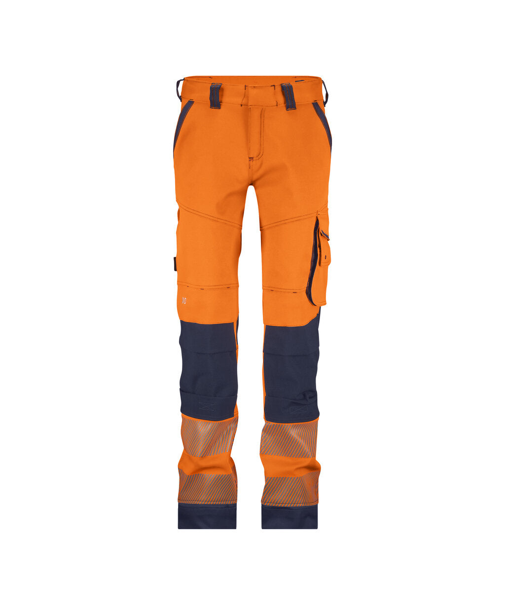 High-Visibility Broek Aruba Dames - Fluo-Oranje/Marineblauw