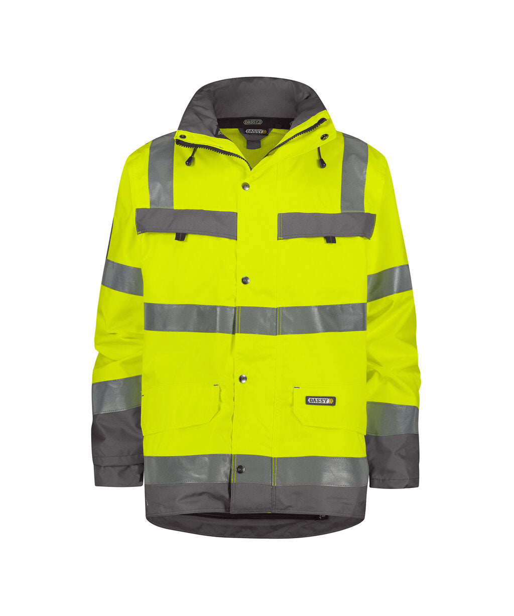 High-Visibility Parka Atlantis - Fluogeel/Cementgrijs