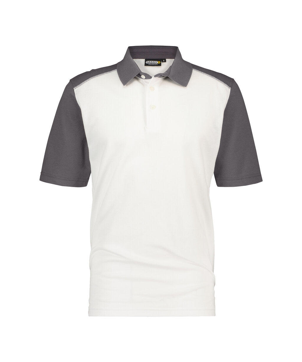 Poloshirt Cesar - Wit/Cementgrijs