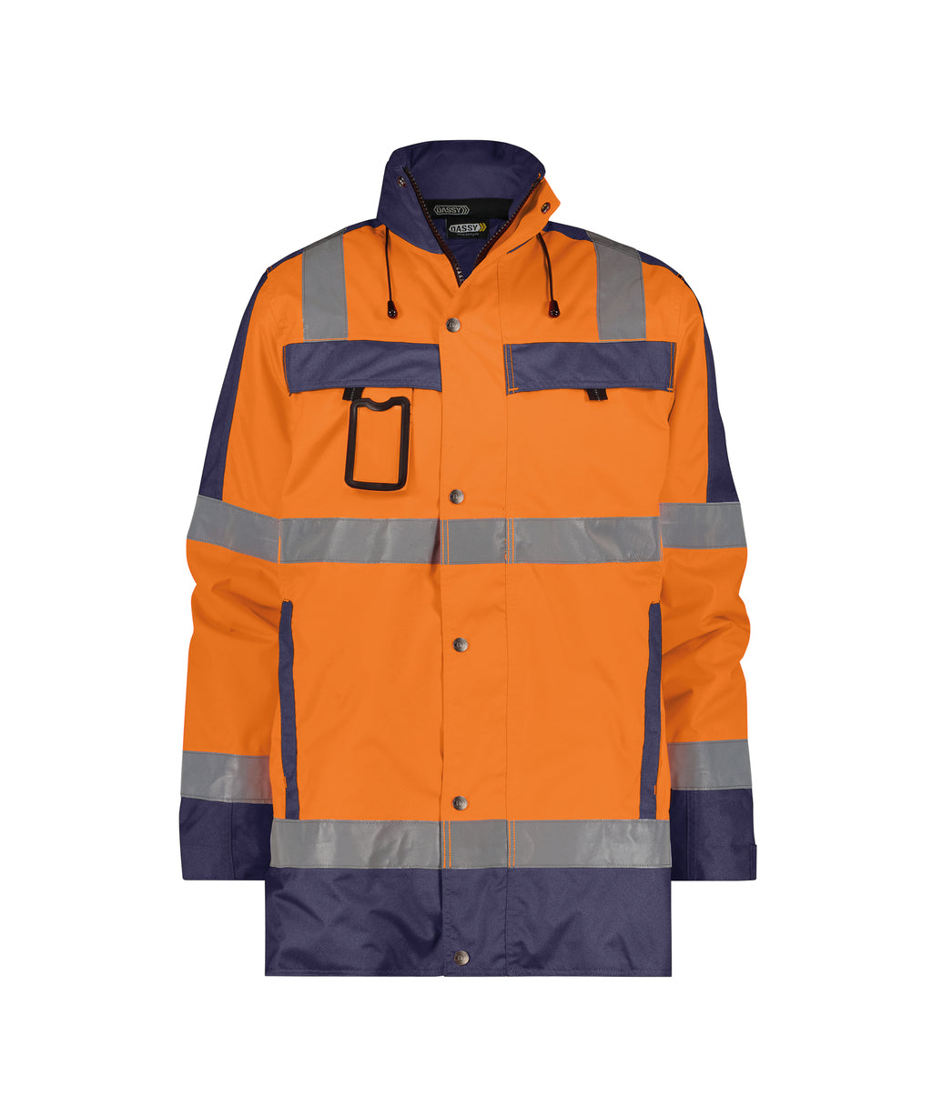 High-Visibility Winterjas Lima - Fluo-Oranje/Marineblauw