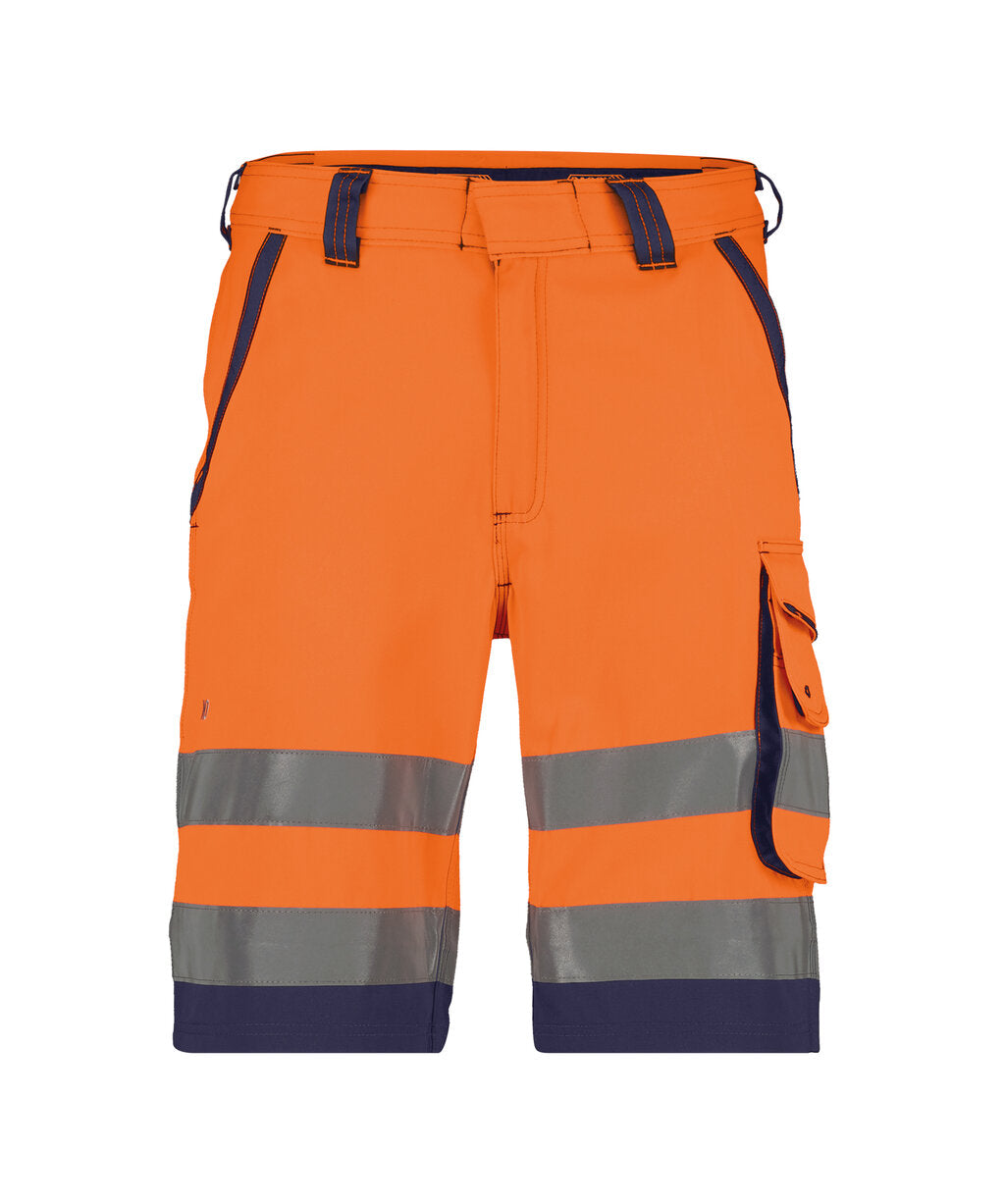 High-Visibility Short Lucca - Fluo-Oranje/Marineblauw