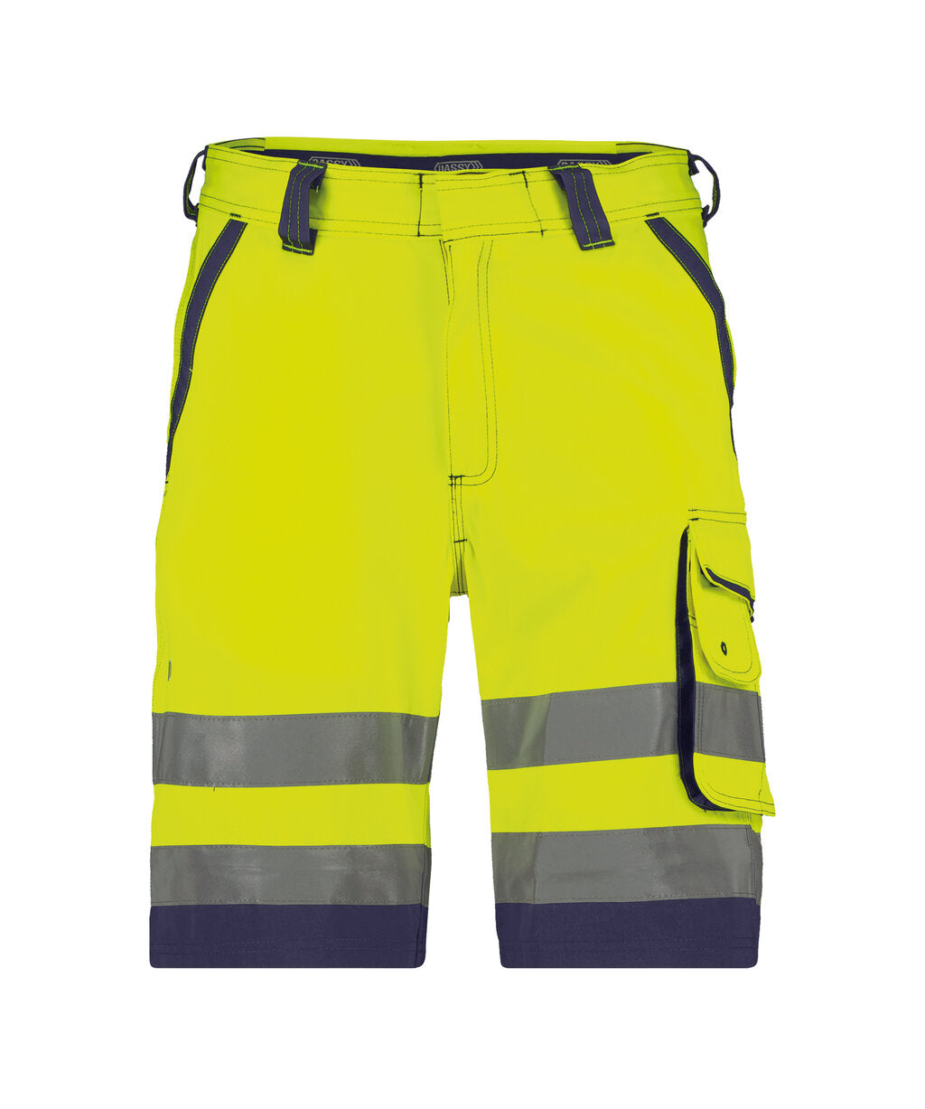 High-Visibility Short Lucca - Fluogeel/Marineblauw