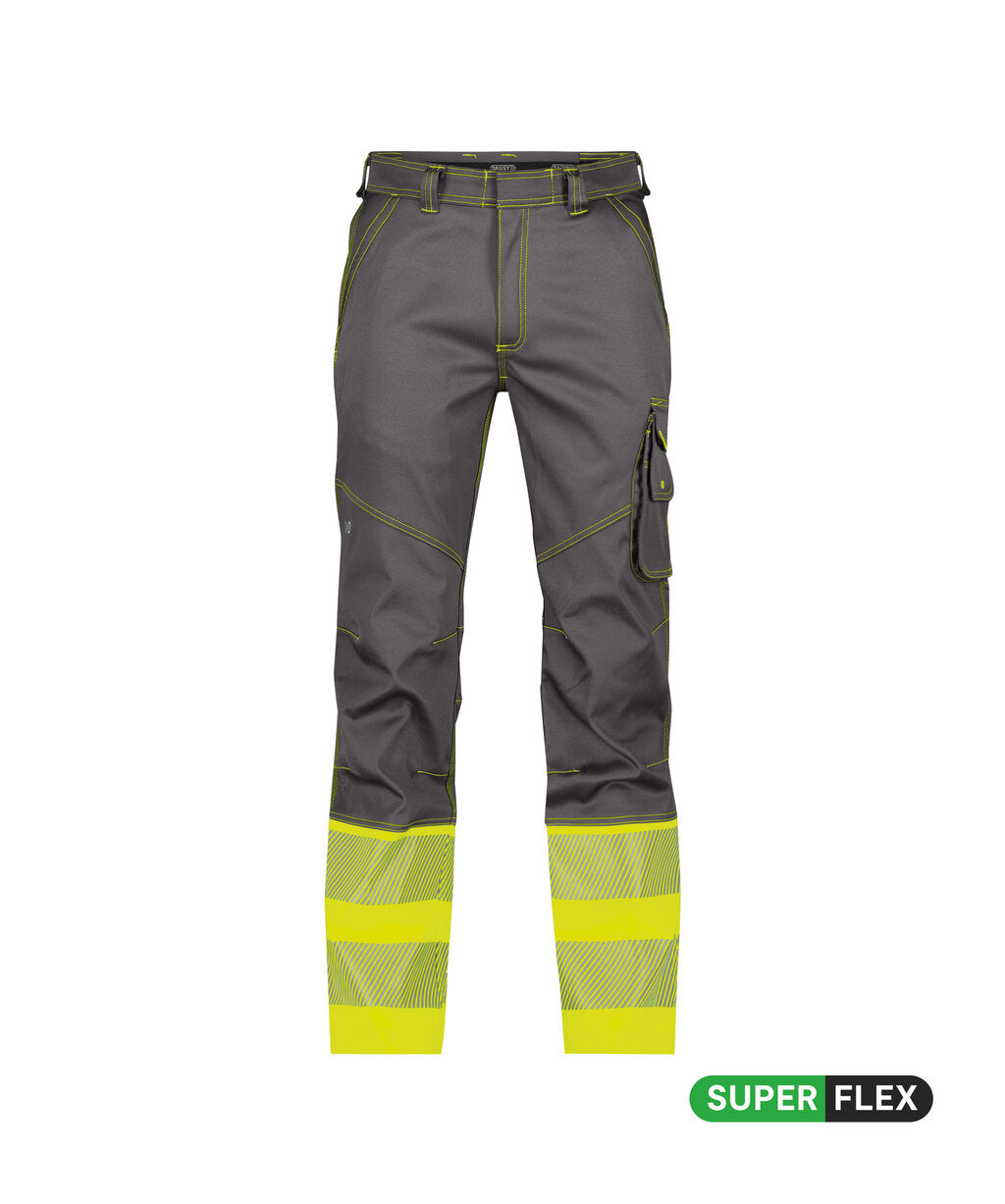 High-Visibility werkbroek Princeton - Cementgrijs/Fluogeel