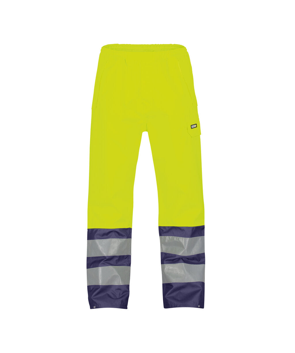 High-Visibility regenbroek Sola - Fluogeel/Marineblauw