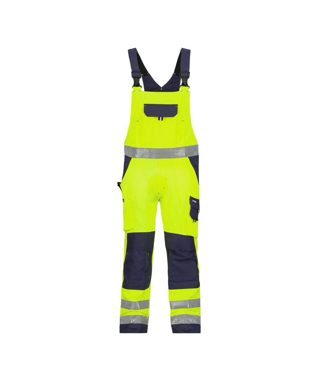 High-Visibility Bretelbroek Toulouse - Fluogeel/Marineblauw