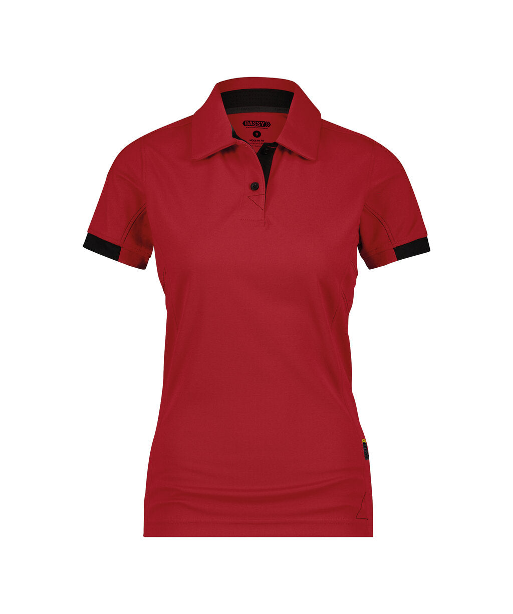 Poloshirt Traxion Dames - Rood/Zwart
