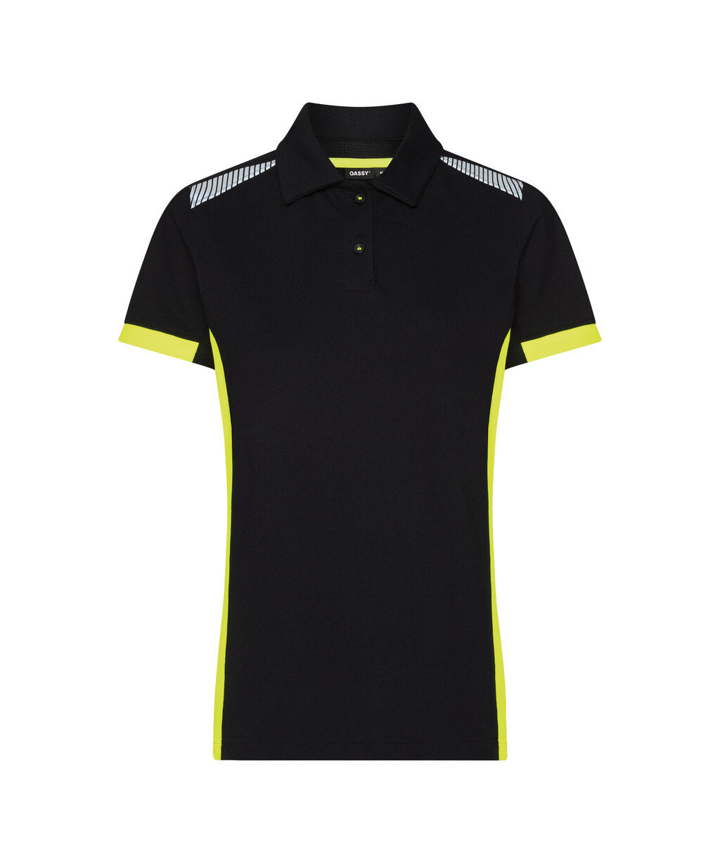 Polo Veracruz Dames - Zwart/Fluogeel