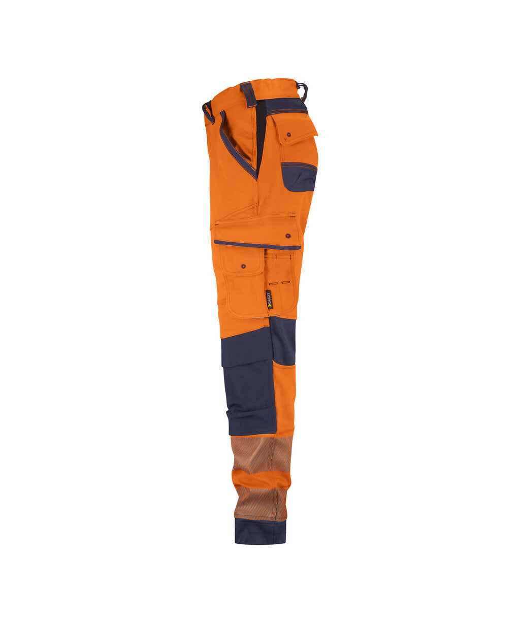 High-Visibility Broek Aruba Dames - Fluo-Oranje/Marineblauw
