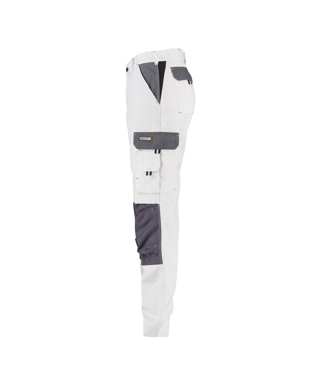 Werkbroek Boston Dames - Wit/Cementgrijs