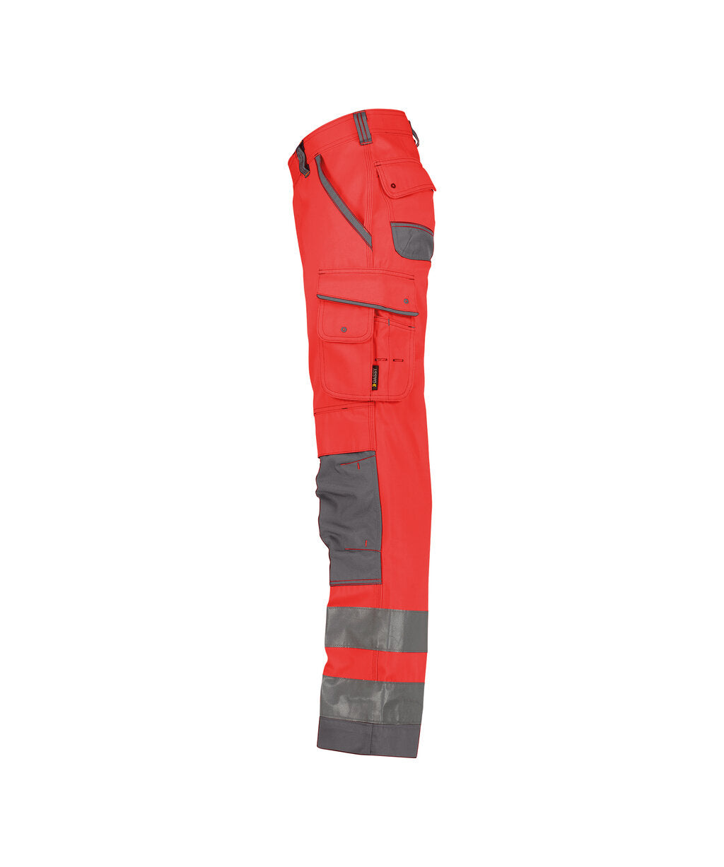 High-Visibility Broek Chicago - Fluorood/Cementgrijs