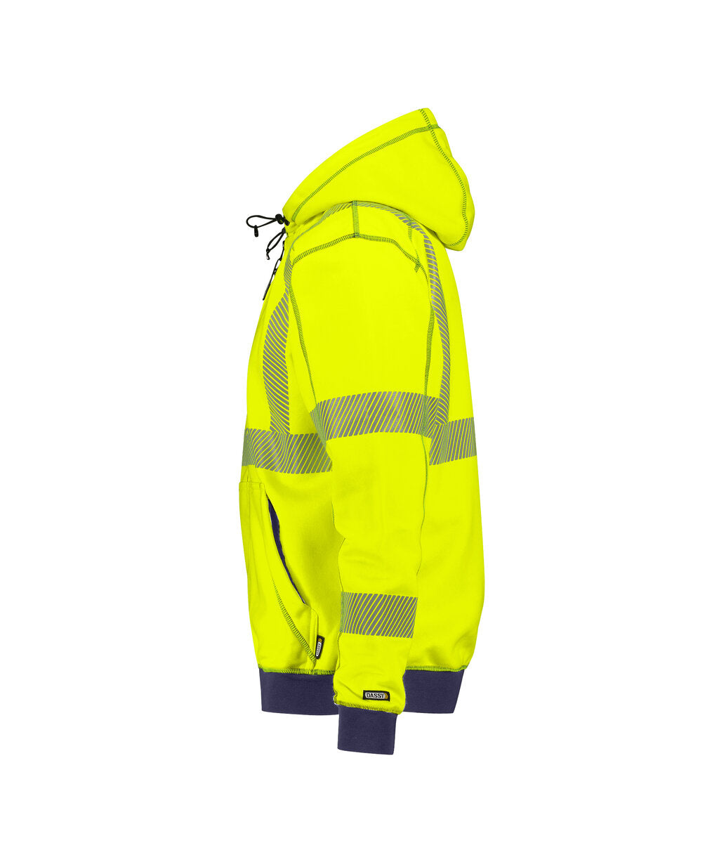 High-Visibility Hoodie Evans - Fluogeel/Marineblauw