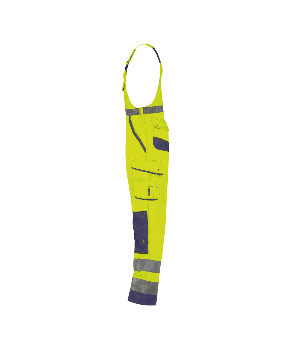 High-Visibility bretelbroek Malmedy - Fluogeel/Marineblauw