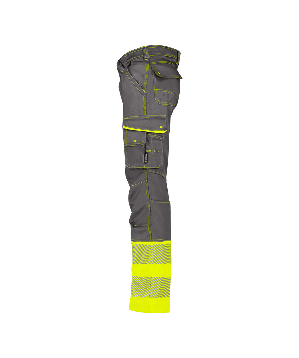 High-Visibility werkbroek Princeton - Cementgrijs/Fluogeel
