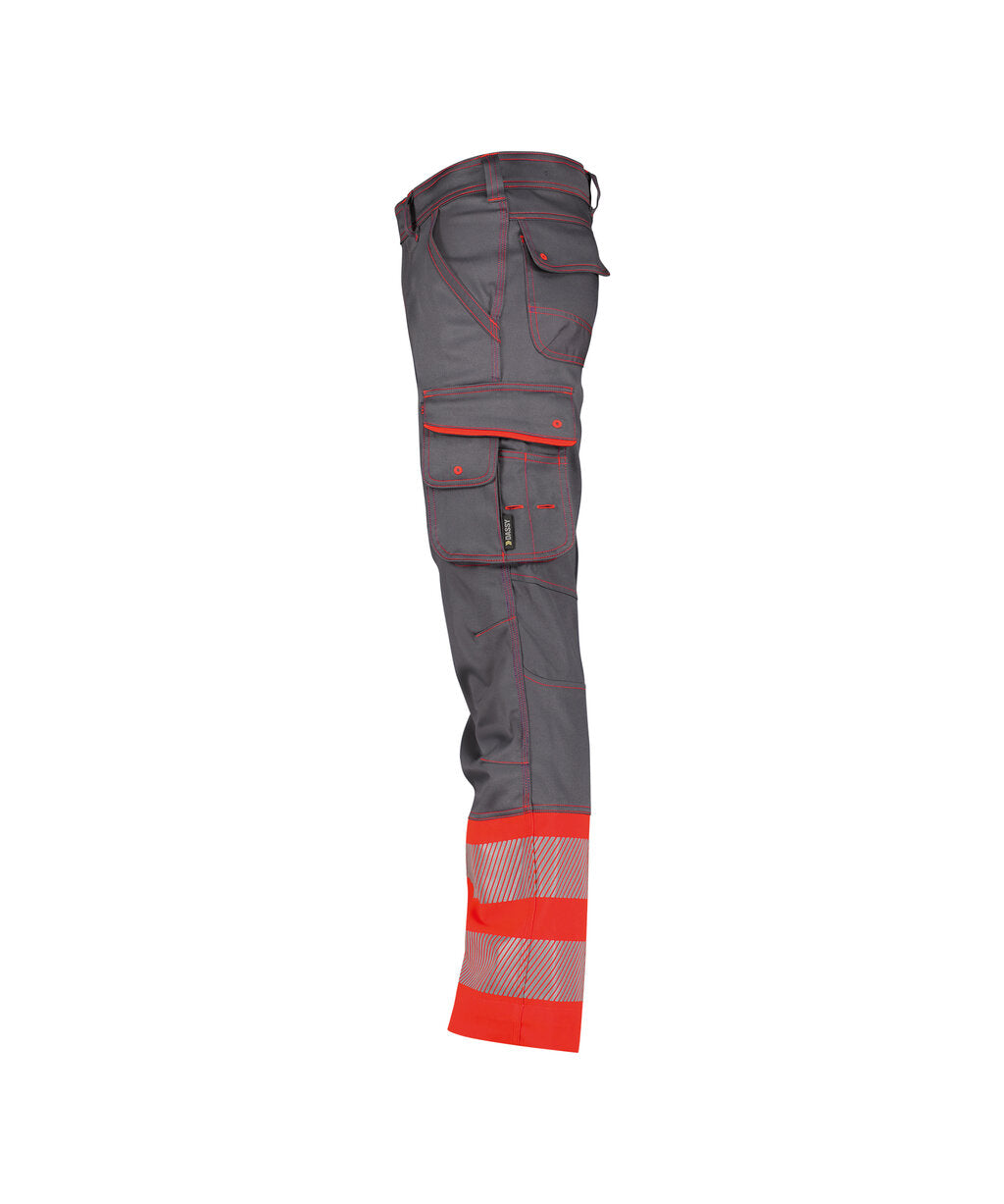 High-Visibility werkbroek Princeton - Cementgrijs/Fluorood