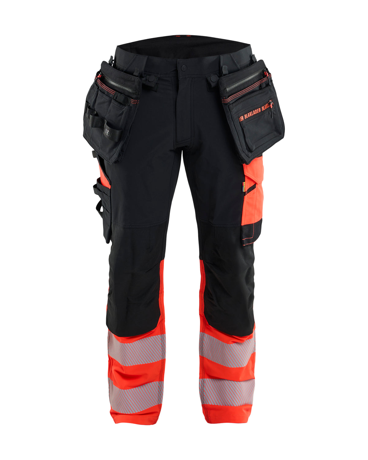 High-Visibility Werkbroek ToolRig - Zwart/High Vis Rood