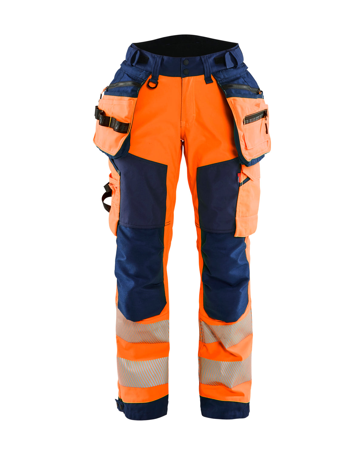 High-Visibility Werkbroek Dames 7118 - High Vis Oranje/Marineblauw