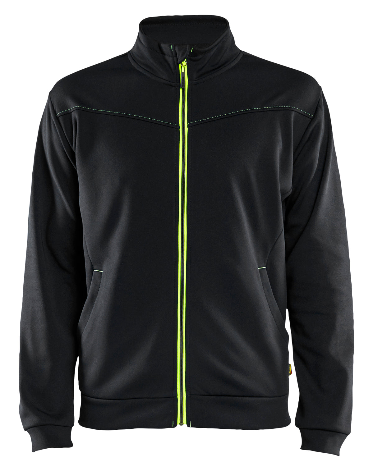 Sweatshirt met rits 3362 - Zwart/High Vis Geel