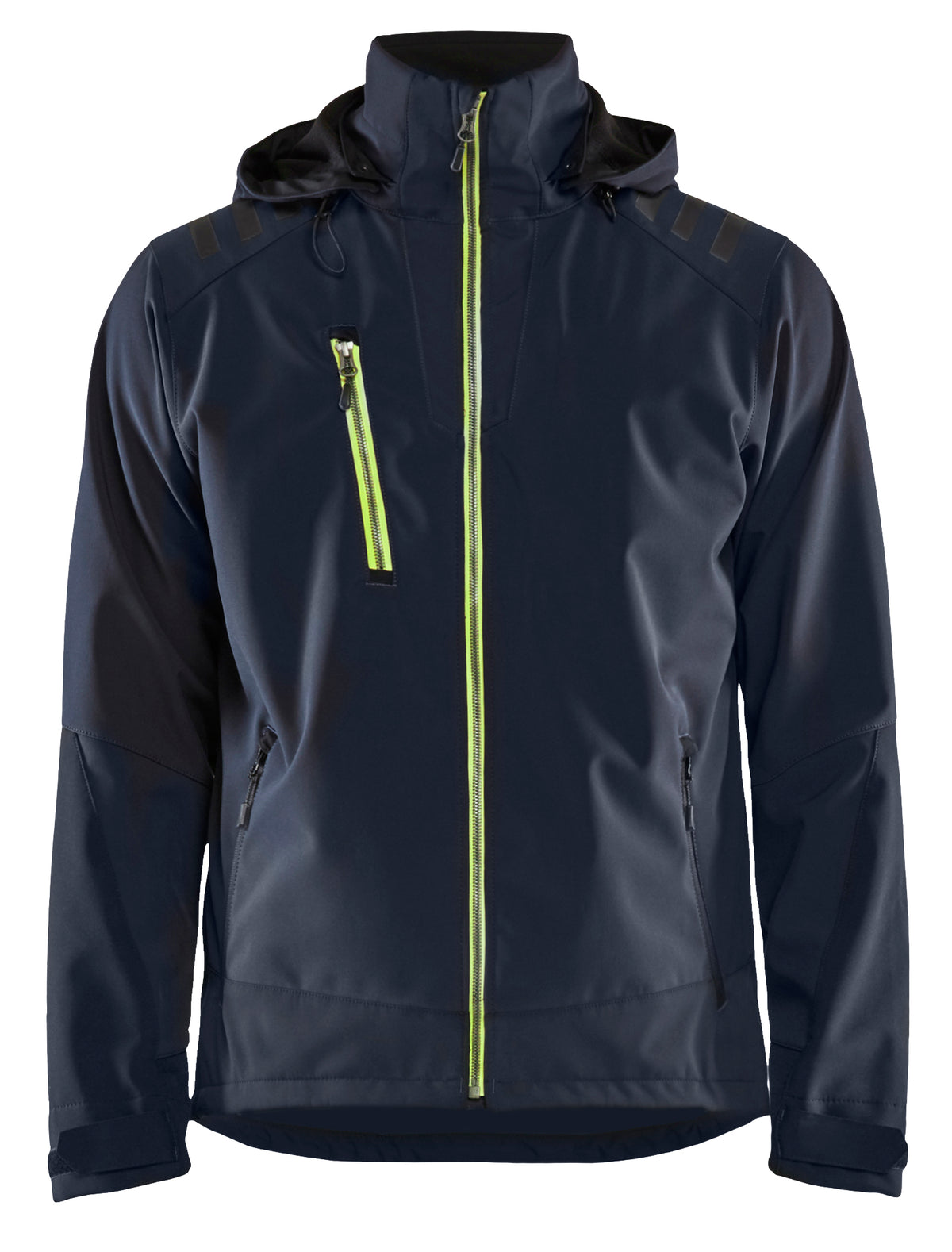 Softshell Jack 4749 - Donker marineblauw/High Vis Geel