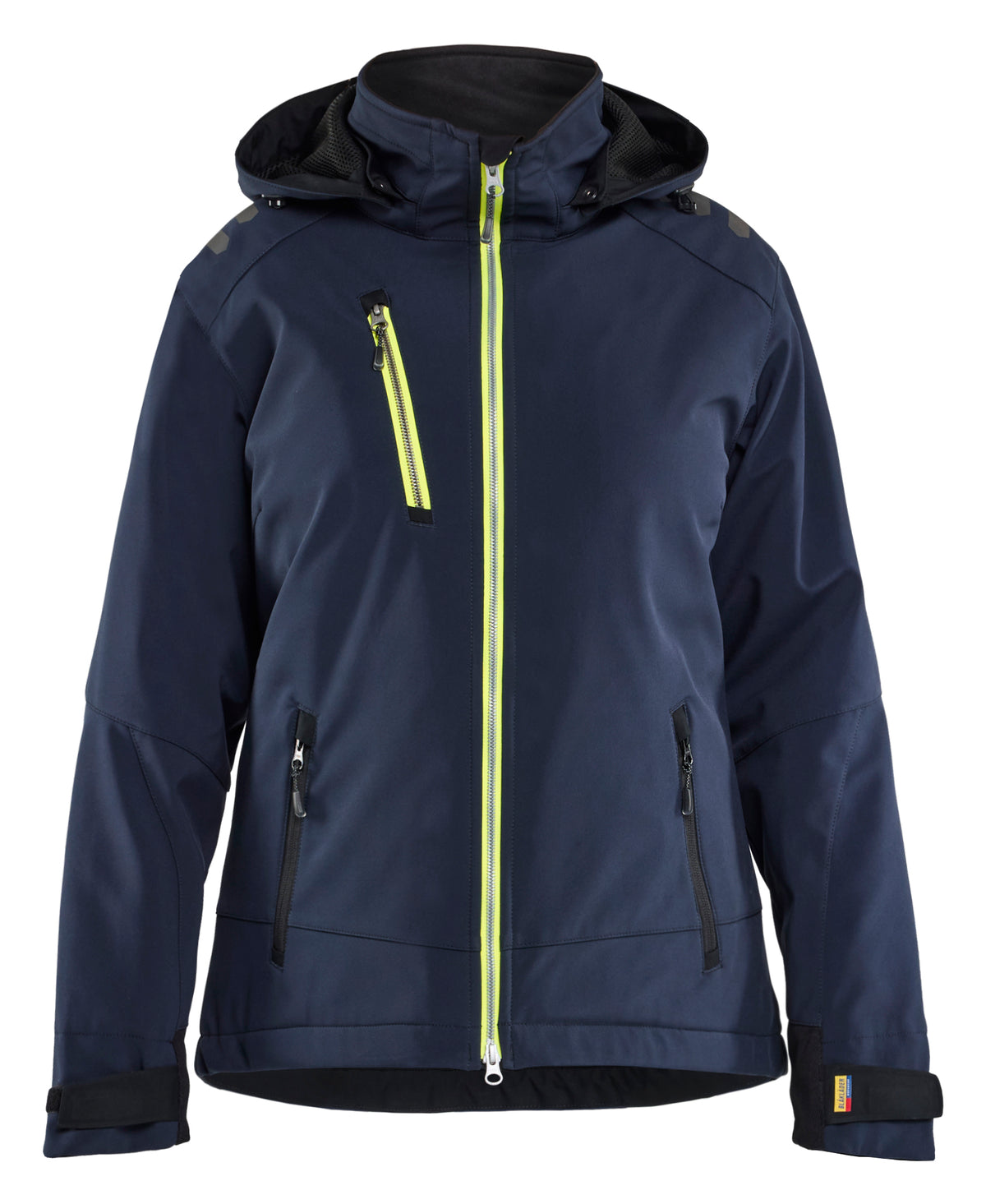 Softshell Jack Dames 4751 - Donker marineblauw/High Vis Geel