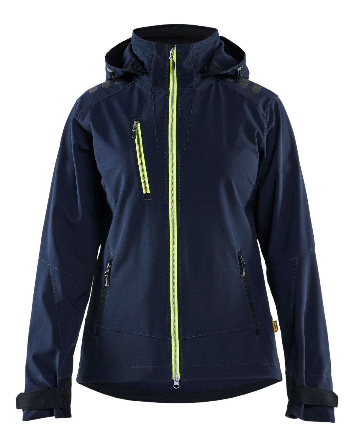 Softshell jack Dames 4719 - Donker marineblauw/High Vis Geel