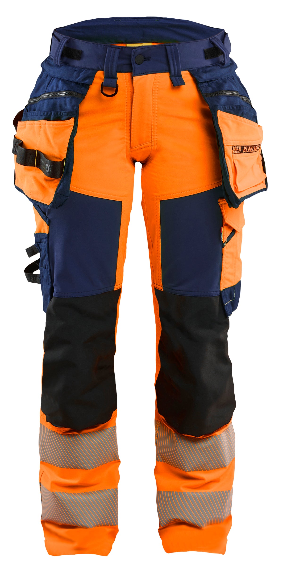 Werkbroek High-Visibility Dames 7022 - High Vis Oranje/Marineblauw