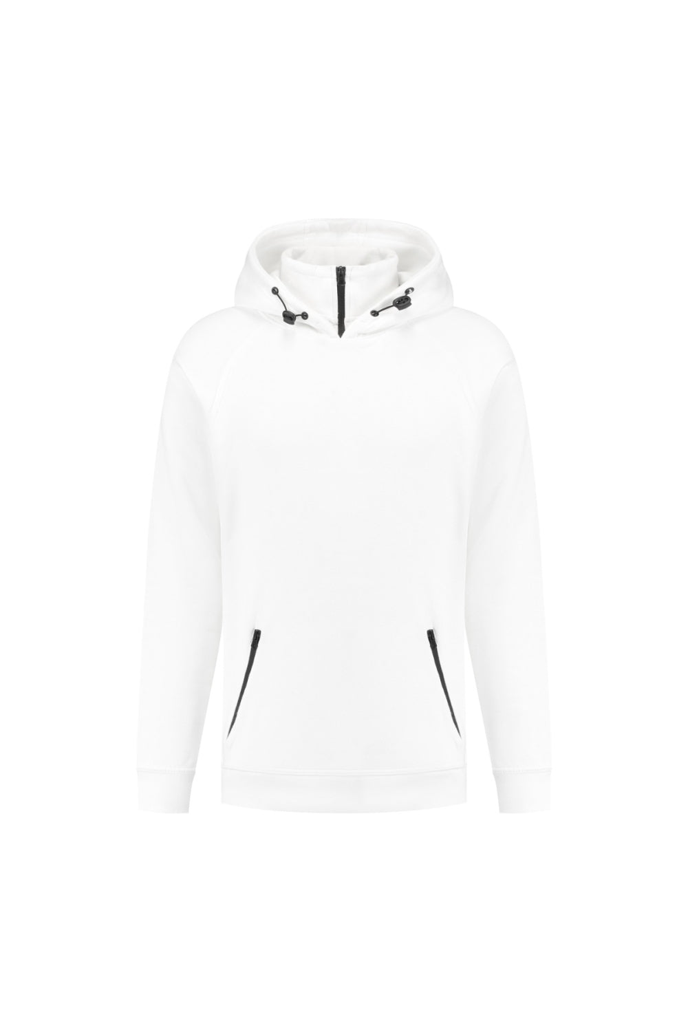 Raglan hoodie met ritskraag Sherman - Wit