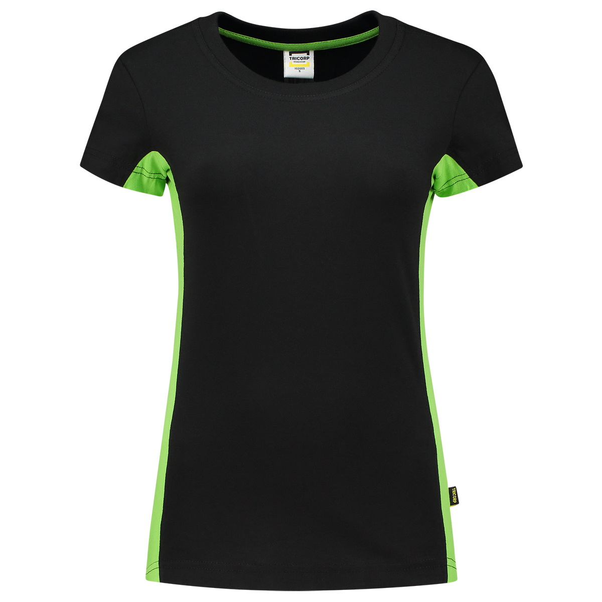 Tricorp T-shirt Bicolor Dames 102003 Black T-shirts BlackLime / 3XL,BlackLime / L,BlackLime / M,BlackLime / S,BlackLime / XL,BlackLime / XS,BlackLime / XXL
