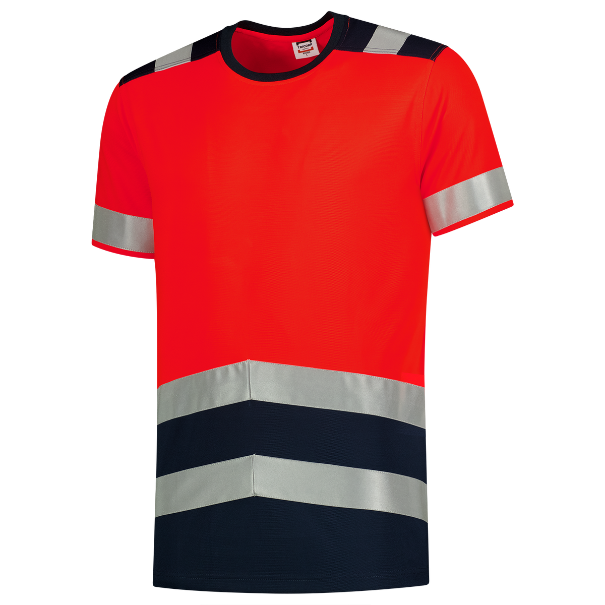 Tricorp T-shirt High Vis Bicolor 103006 Red T-shirts FluorredInk / XS,FluorredInk / S,FluorredInk / M,FluorredInk / L,FluorredInk / XL,FluorredInk / 2XL,FluorredInk / 3XL,FluorredInk / 4XL