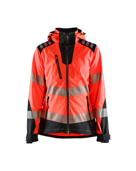 High-Visibility Softshell Jack Dames 4791 - High Vis Rood/Zwart
