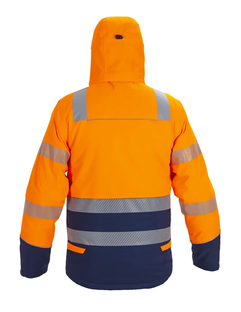 Winterparka Brussel - Fluor Oranje - Marine