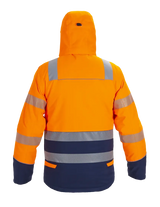 Winterparka Brussel - Fluor Oranje - Marine