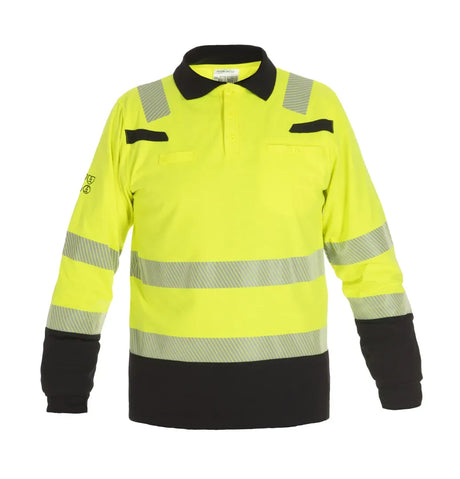 Poloshirt Multinorm Marbella - Fluor Geel - Zwart