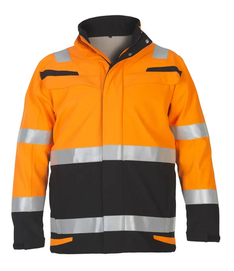Multinorm softshell jack Menorca - Fluor Oranje - Zwart
