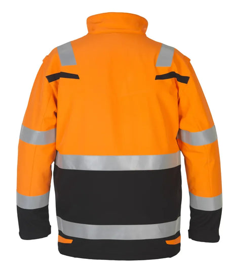 Multinorm softshell jack Menorca - Fluor Oranje - Zwart