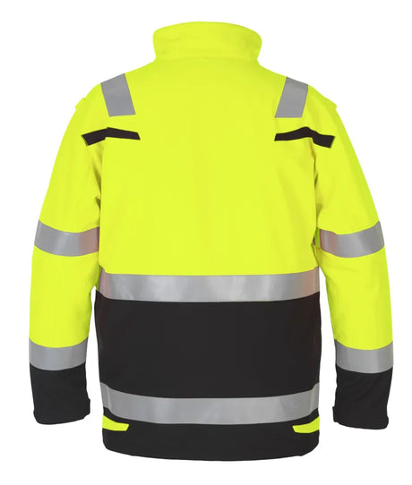 Multinorm softshell jack Menorca - Fluor Geel - Zwart