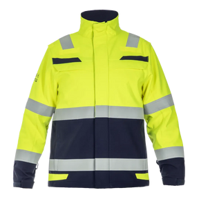 Multinorm softshell jack Menorca - Fluor Geel - Marine